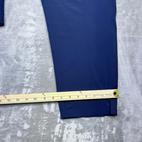 Athleta Pants Size 14 Fits 34" Blue Wide Leg Cropped Athletic Casual Brooklyn - Picture 4 of 8
